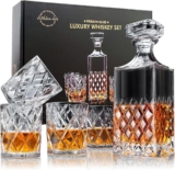 סט כוסות ויסקי ודקנטר מעוצב